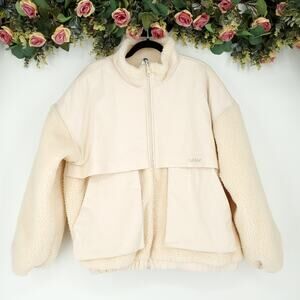 Koral Aina Off-White Faux Sherpa Reversible Jacket NWT XL